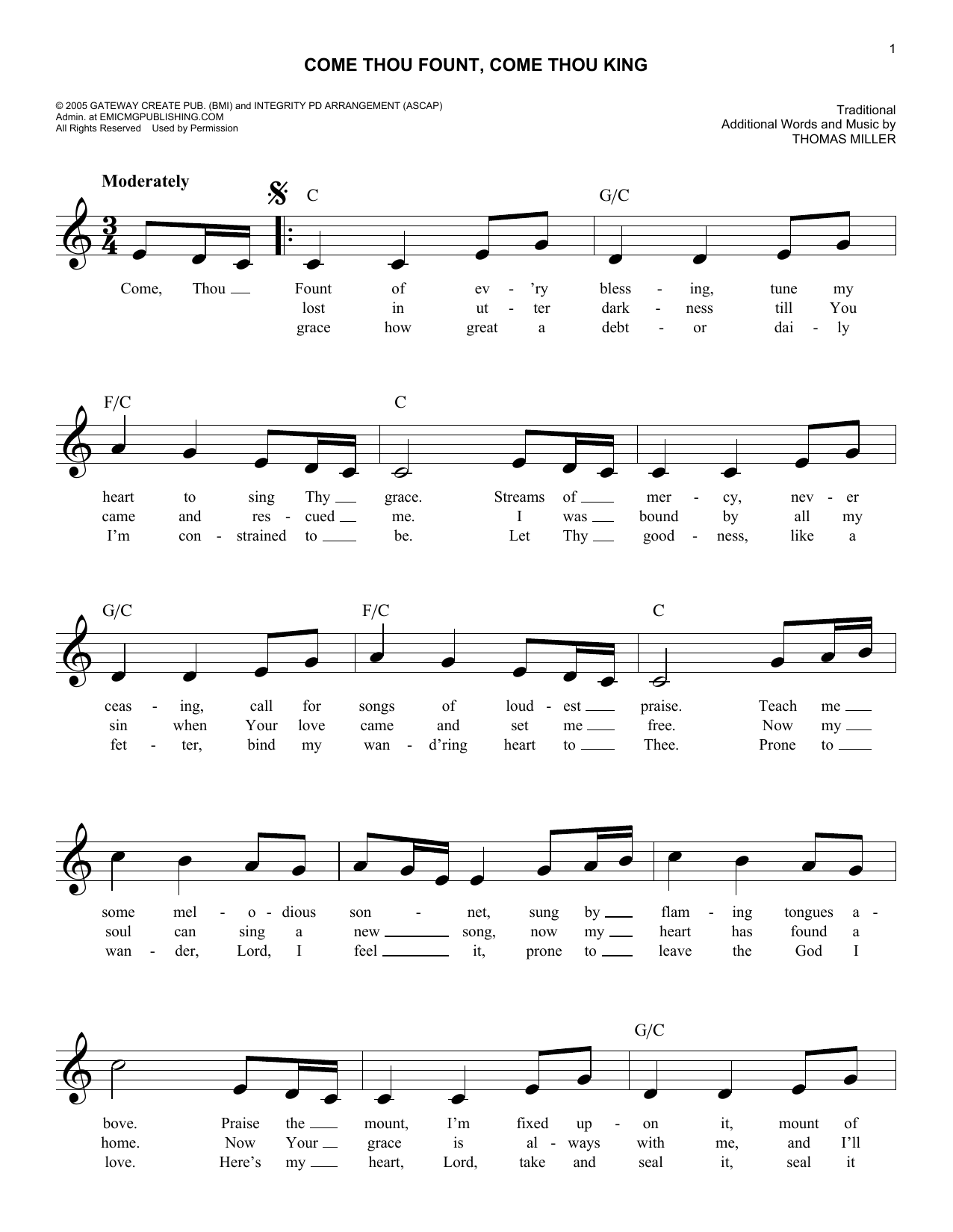 Product picture to: Come Thou Fount, Come Thou King