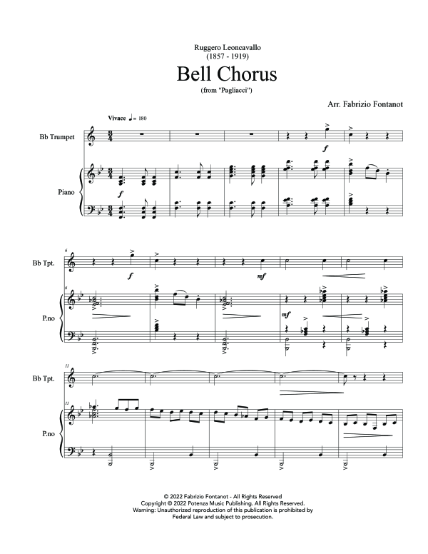 Produktgalerie: Seite 1 von 11 Bell Chorus, , (Trompete in B und Klavier)