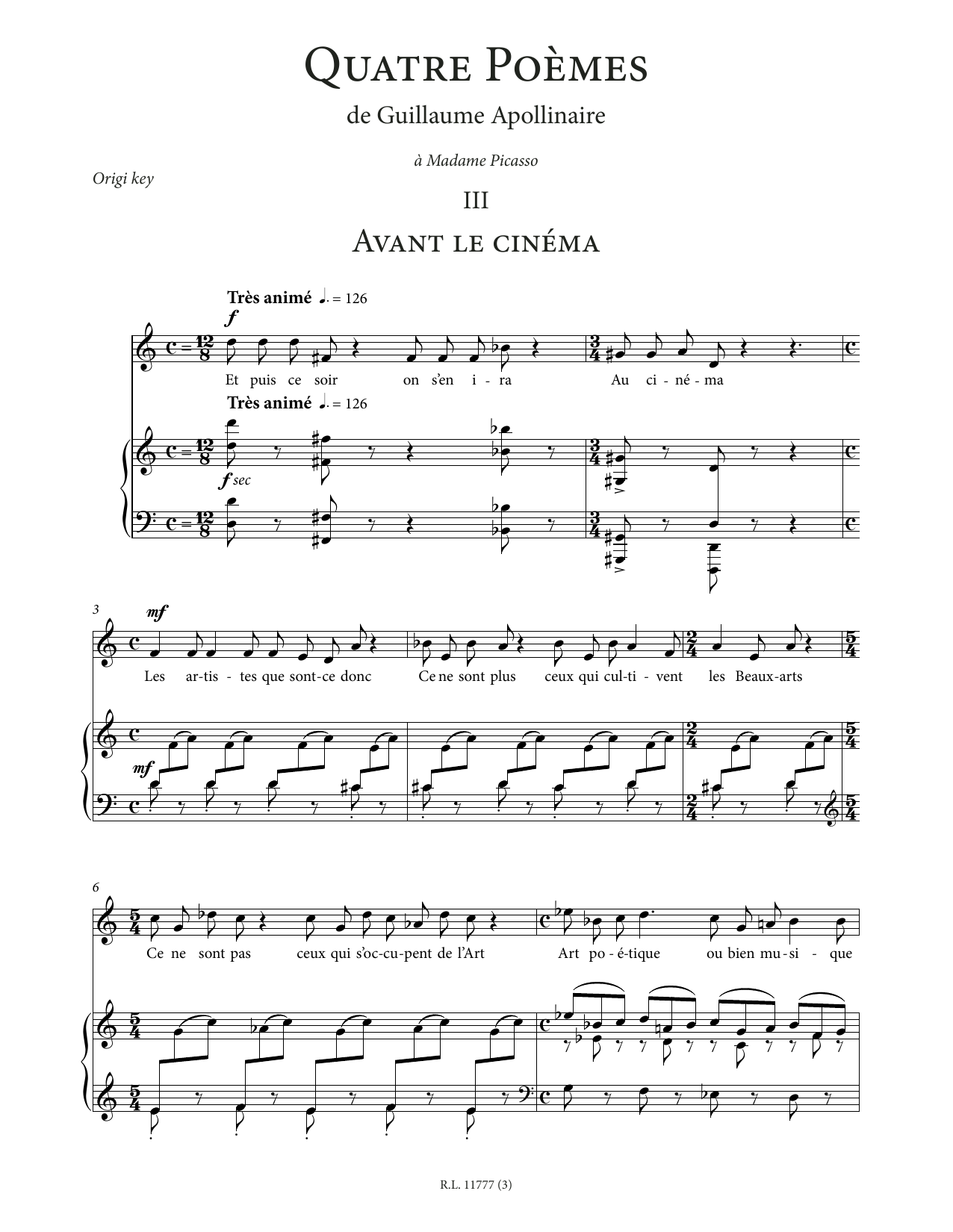 Product picture to: Avant le cinéma (Low Voice)