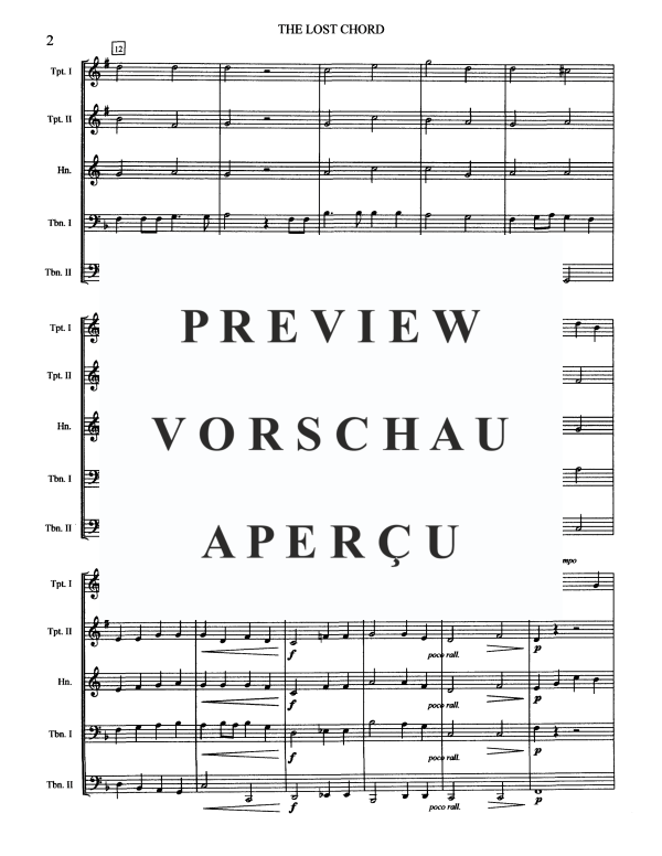 Product gallery: Page 4 of 11 The Lost Chord, , Brass Quintet