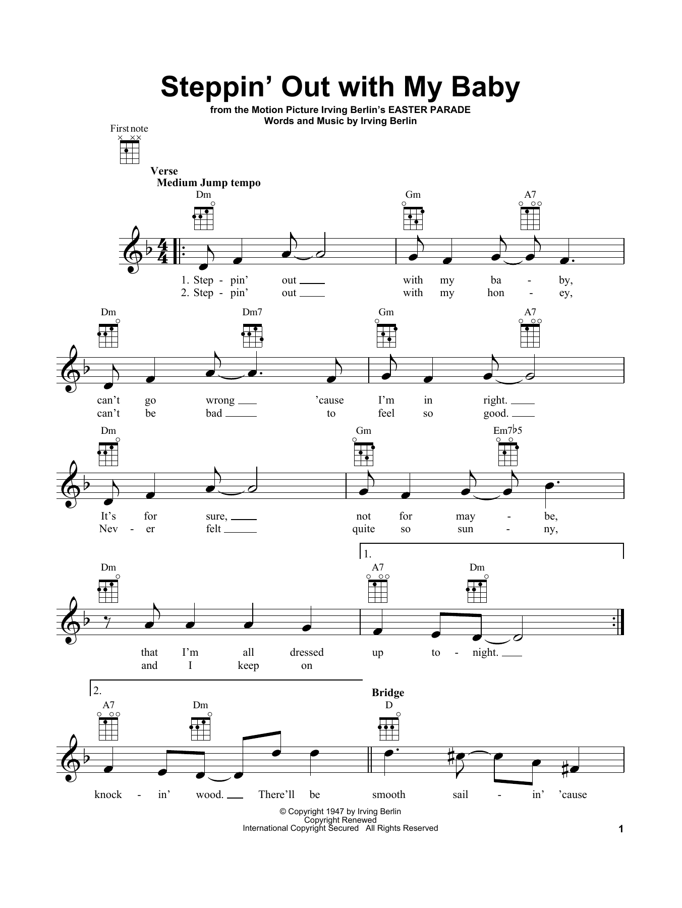Product gallery: Page 1 of 1 Steppin' Out With My Baby, Irving Berlin