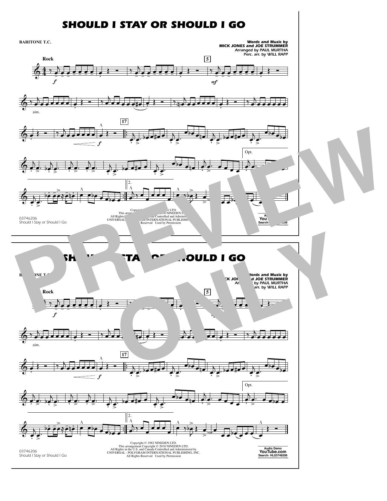 Product picture to: Should I Stay Or Should I Go - Baritone T.C.