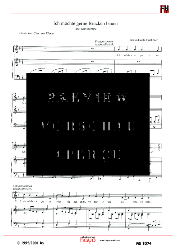 gallery: Ich möchte gere Brücken bauen, , (Gemischter Chor und Klavier)