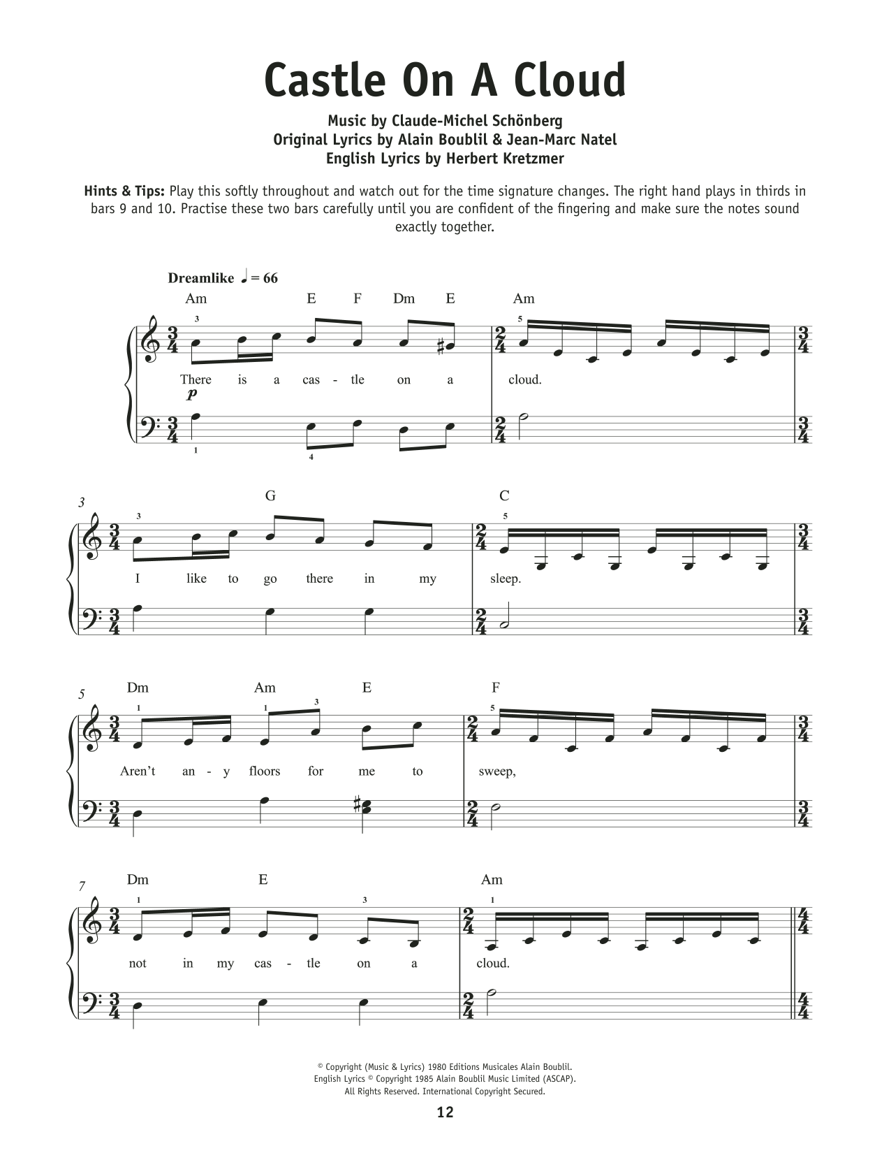 Produktbild zu: Castle On A Cloud (from Les Miserables)