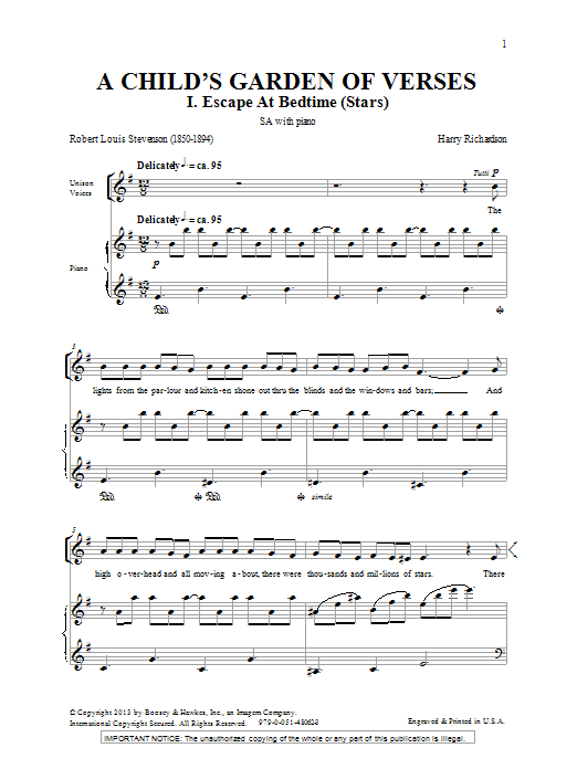 Produktgalerie: Seite 1 von 1 A Child's Garden Of Verses, Harry Richardson, Chor