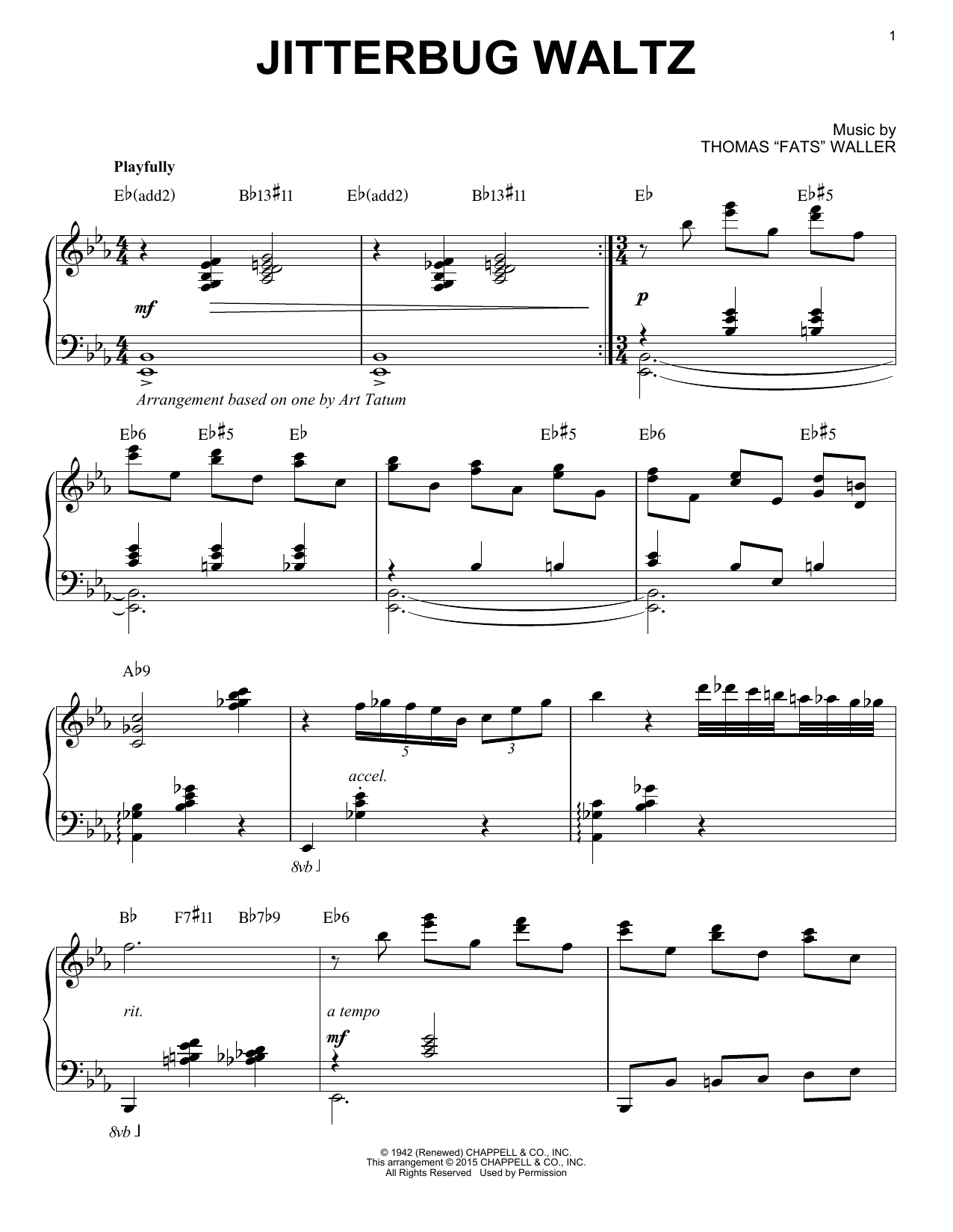 Product picture to: Jitterbug Waltz [Stride version] (arr. Brent Edstrom)