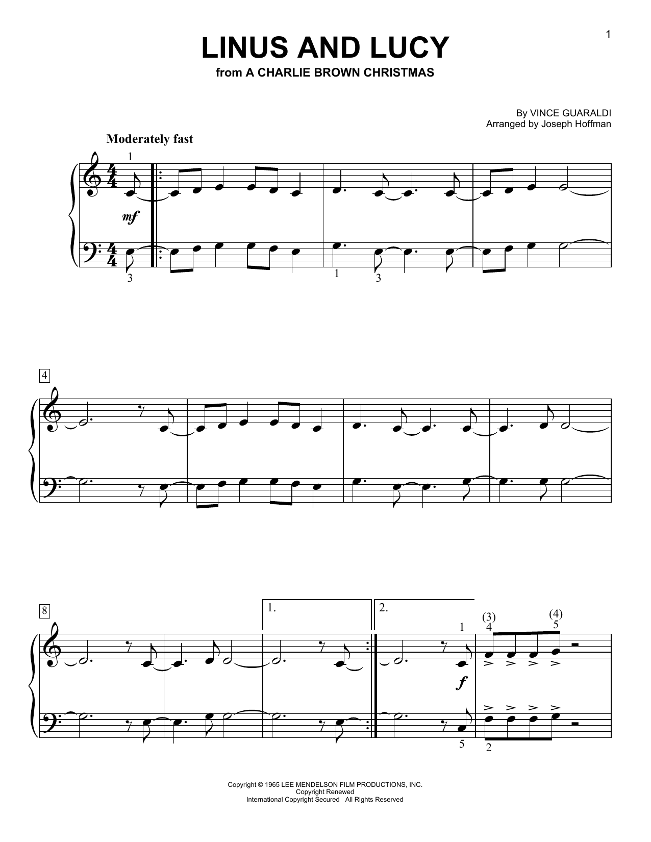 Produktgalerie: Seite 1 von 1 Linus And Lucy (arr. Joseph Hoffman), Vince Guaraldi, Klavier