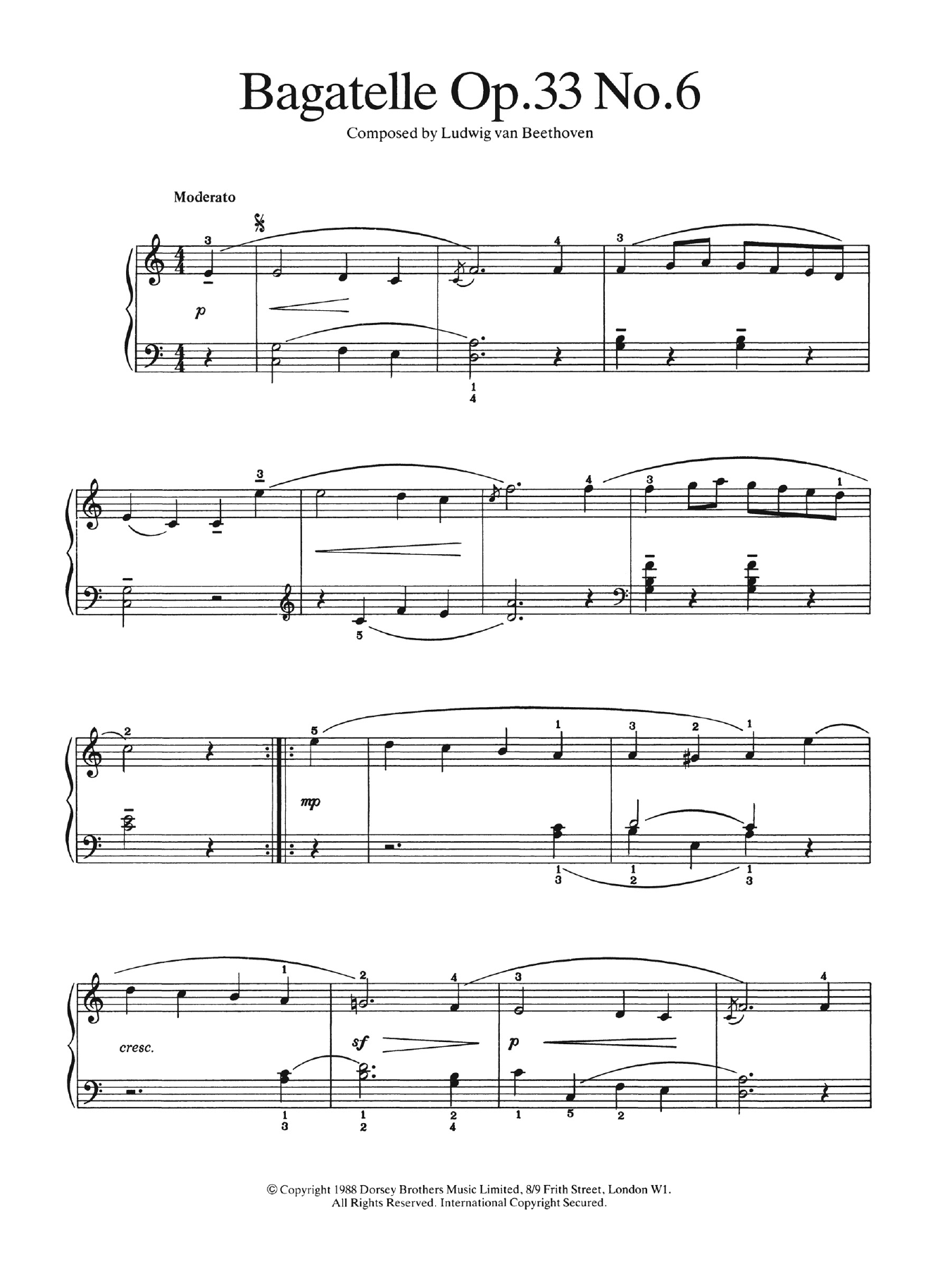 Produktbild zu: Bagatelle Op.33, No.6