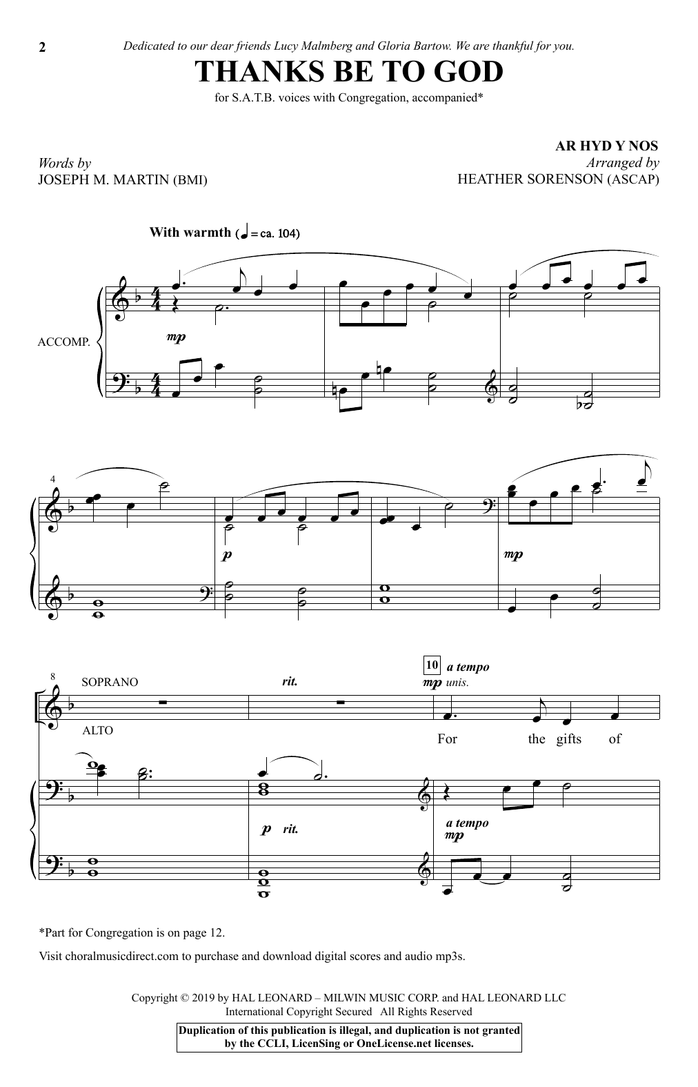 Produktbild zu: Thanks Be To God (arr. Heather Sorenson)