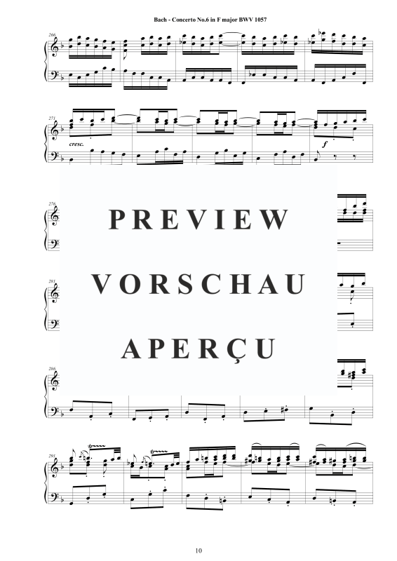 Produktgalerie: Seite 11 von 11 Konzert Nr. 6 in F-Dur BWV 1057, , Klavier Solo