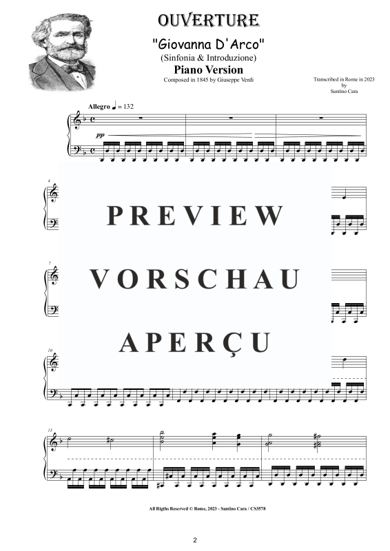 Produktgalerie: Seite 3 von 11 Ouvertüre (Sinfonia e Introduzione) aus Giovanna d'Arco - Klavier Version, , Klavier Solo