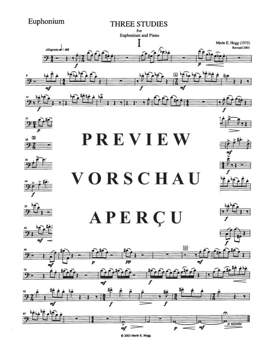 Product gallery: Page 18 of 21 Three Studies , , (euphonium + piano)
