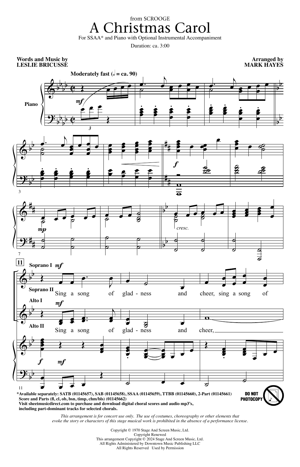 Produktgalerie: Seite 1 von 1 A Christmas Carol (from Scrooge) (arr. Mark Hayes), Leslie Bricusse, Chor