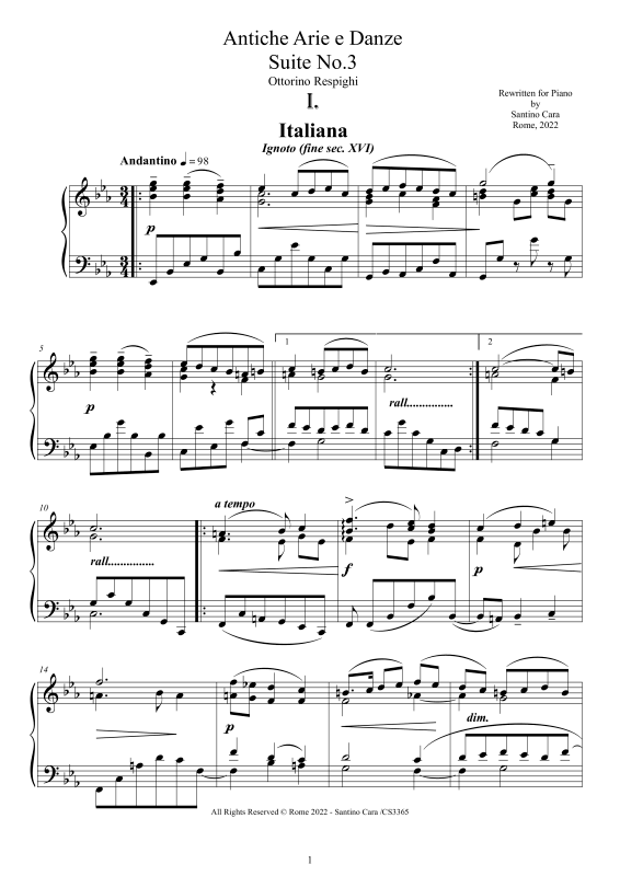 Produktbild zu: Suite No. 3 - Antiche Arie e DanzeOttorino Respighi