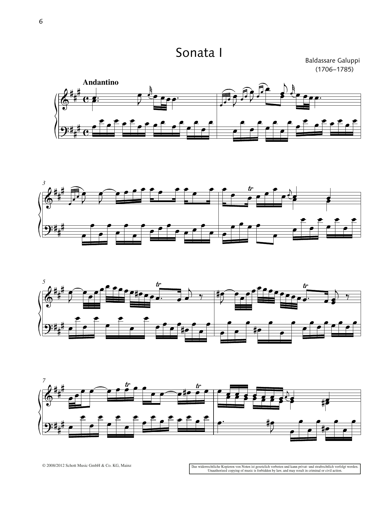 Produktbild zu: Sonata I A major