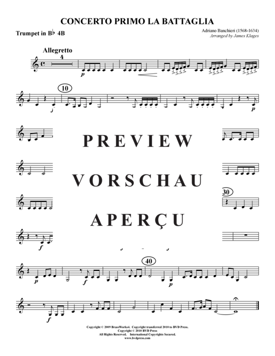 Product gallery: Page 13 of 13 Concerto primo La Battaglia , , (Trumpet Ensemble)