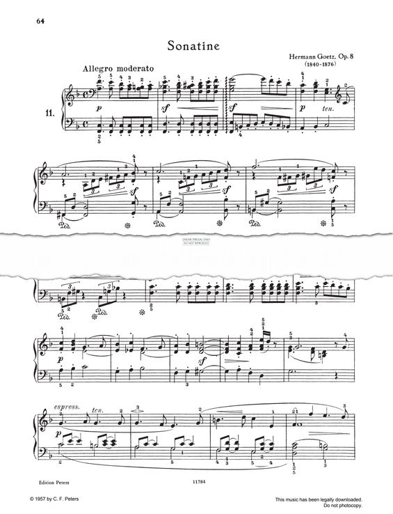 Produktgalerie: Seite 1 von 1 Sonatina F-major, Hermann Goetz, Klavier