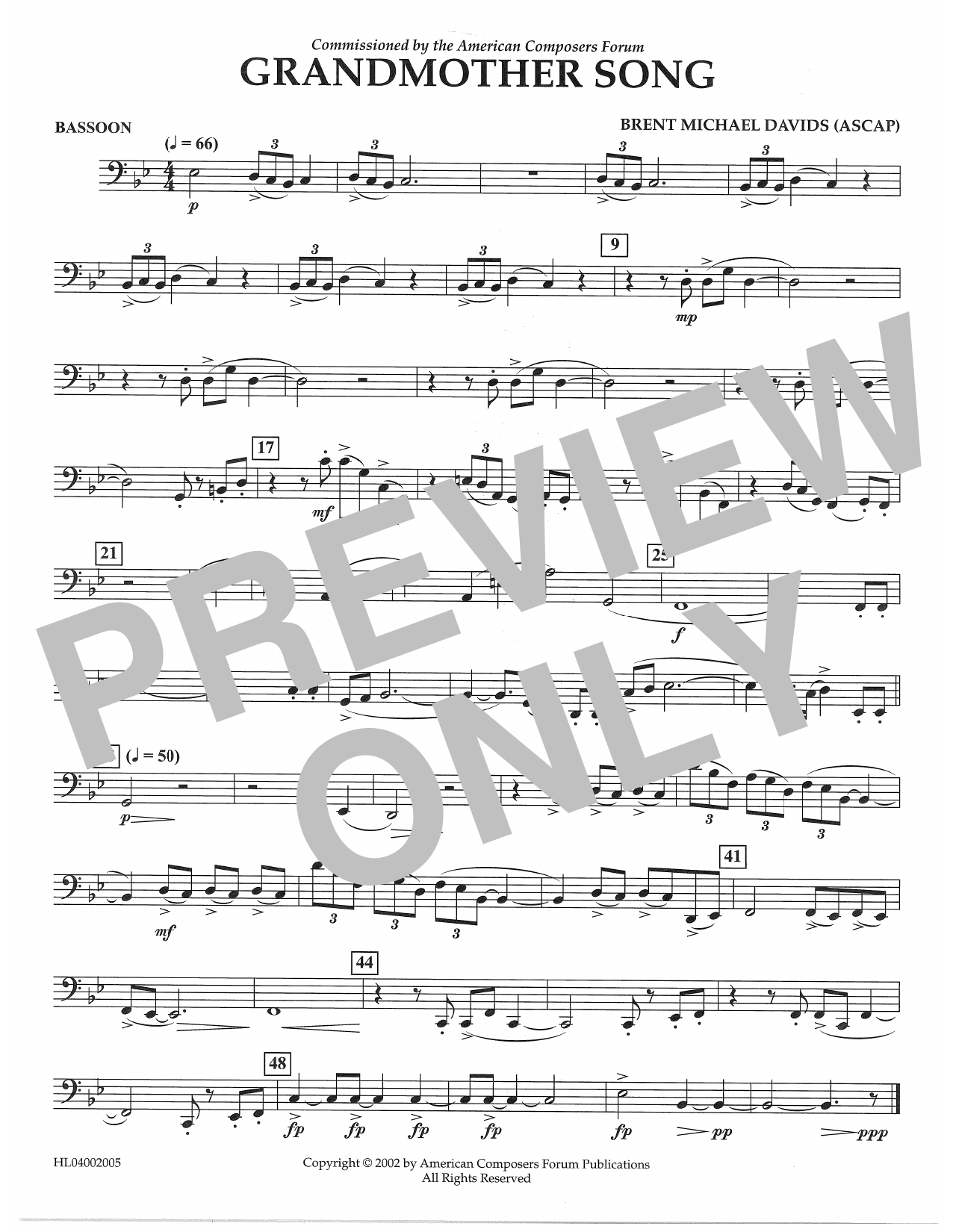 Product picture to: Grandmother Song - Bassoon