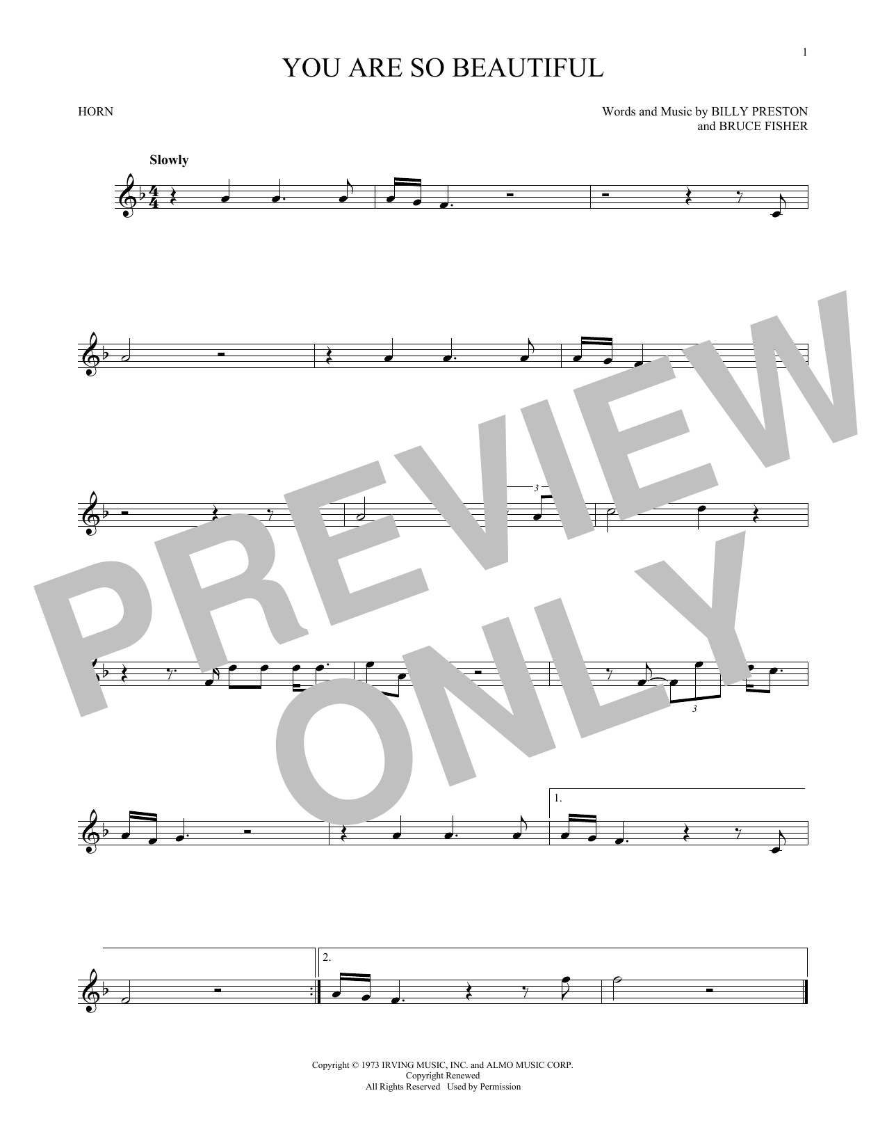 Produktgalerie: Seite 1 von 1 You Are So Beautiful, Joe Cocker, Horn