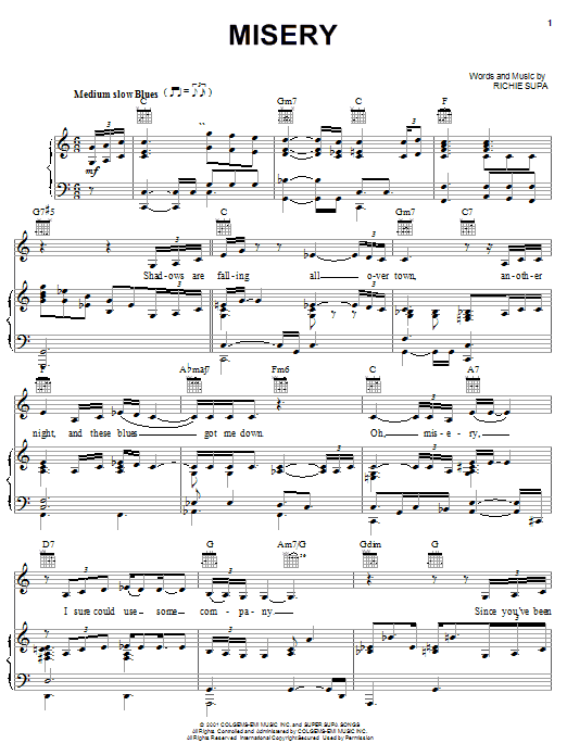 Produktgalerie: Seite 1 von 1 Misery, P!nk, Gesang, Gitarre, Klavier