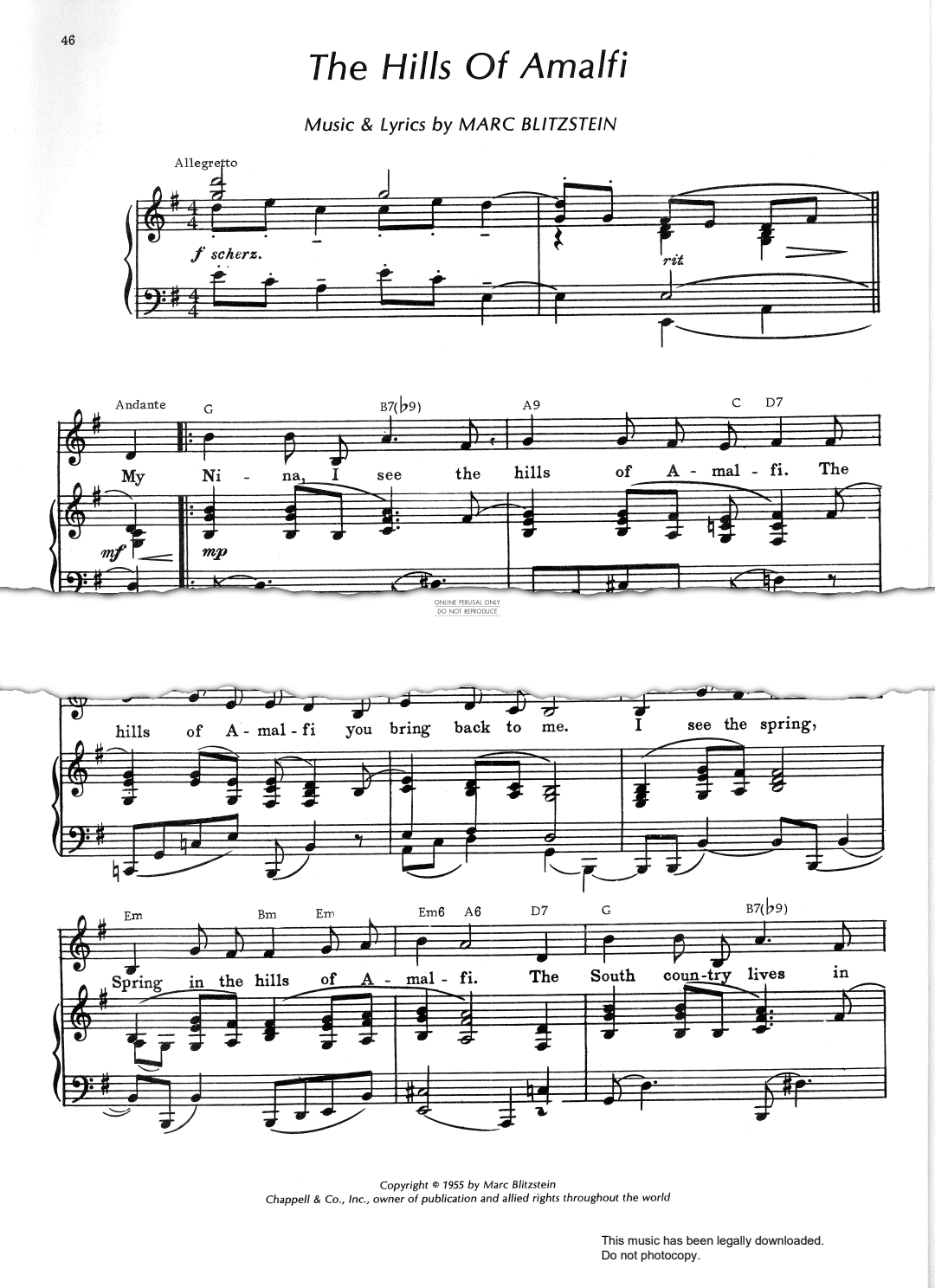 Produktbild zu: The Hills Of Amalfi (from 'Reuben, Reuben')