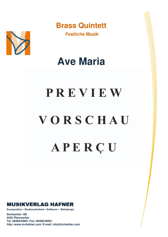 Produktgalerie: Seite 2 von 11 Ave Maria, , (Blechbläser Quintett)