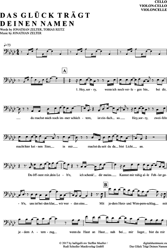 Produktgalerie: Seite 1 von 4 Das Glück Trägt Deinen Namen , Zelter, Jonathan, (Violon-Cello)