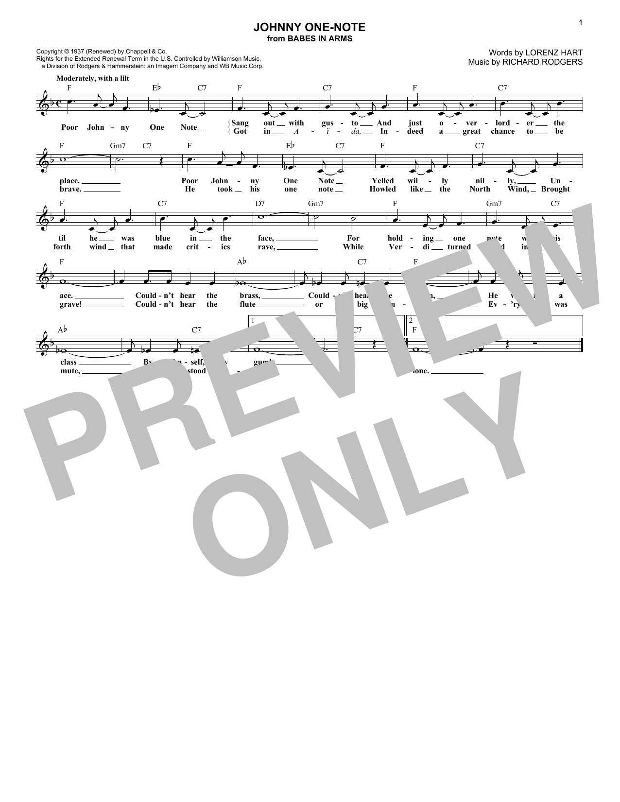 Product picture to: Johnny One-Note