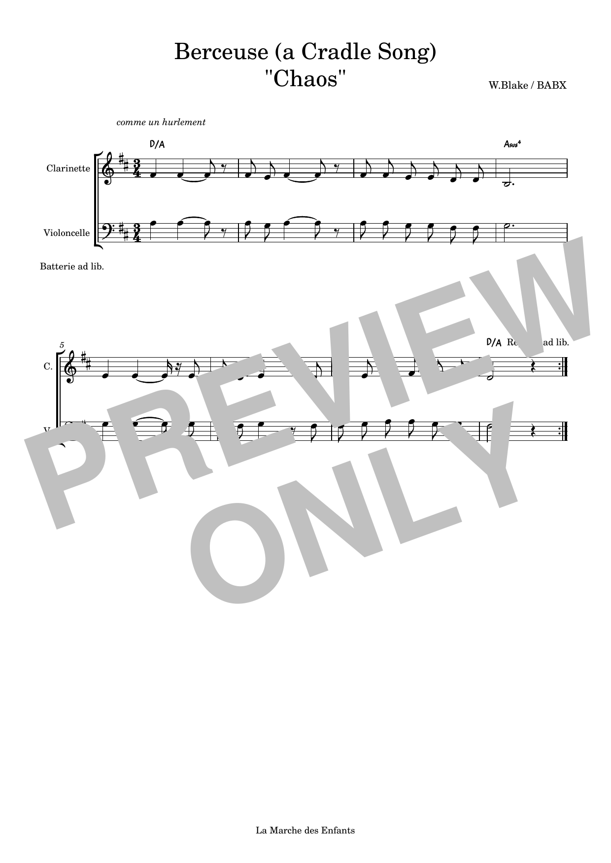 Produktbild zu: Berceuse (A Cradle Song) Chaos