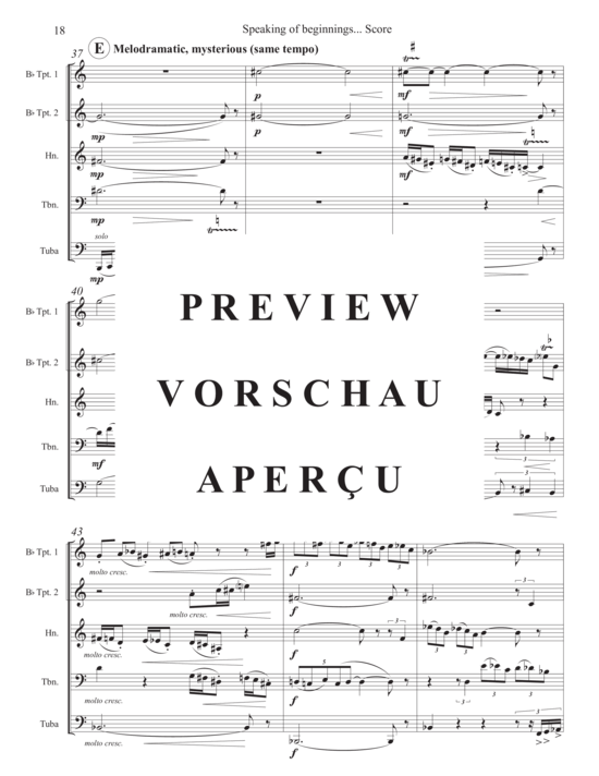 Produktgalerie: Seite 20 von 21 Speaking of Beginnings... , , (Blechbläser Quintett)