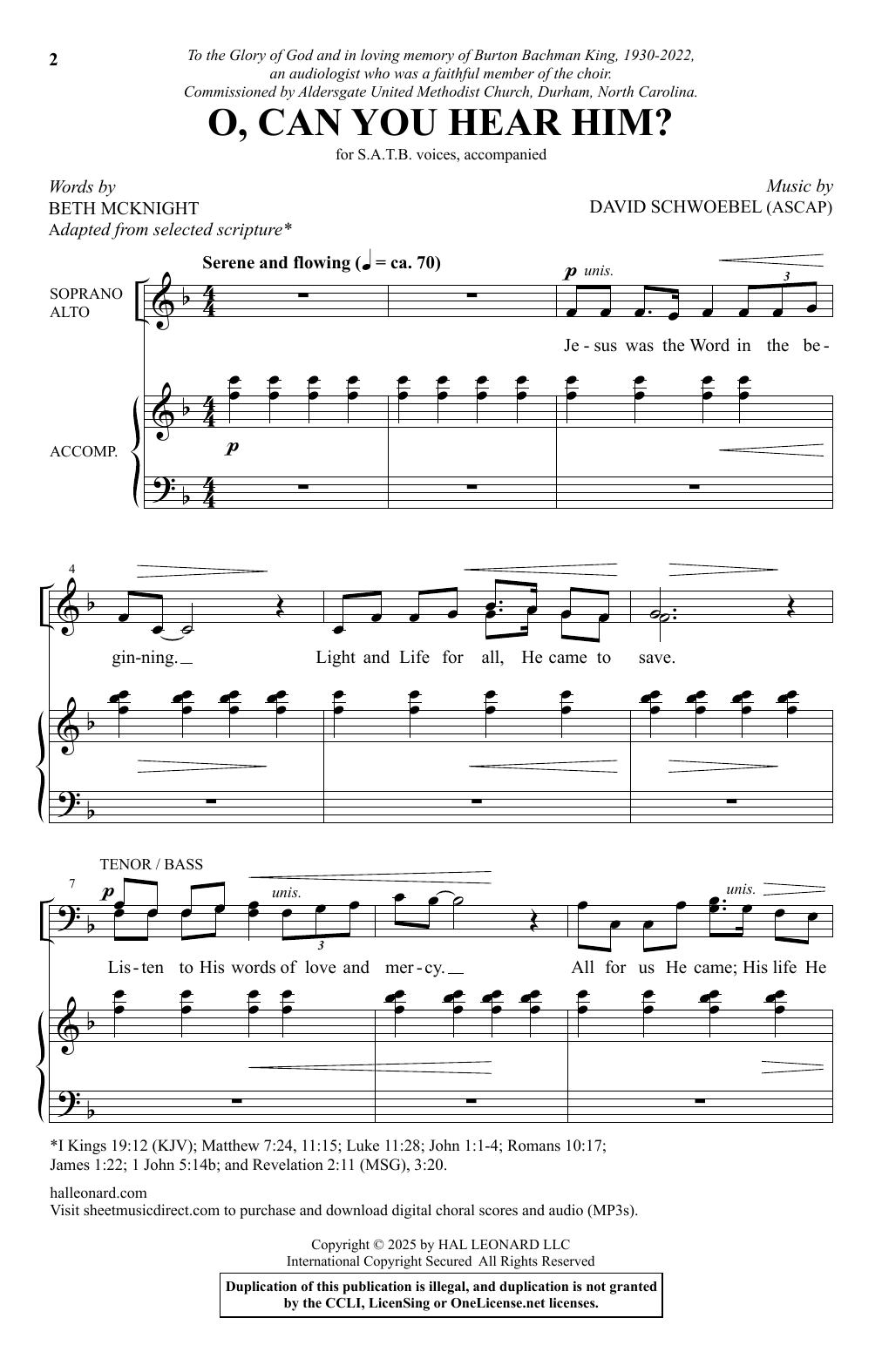 Produktgalerie: Seite 1 von 1 O, Can You Hear Him?, David Schwoebel, Chor