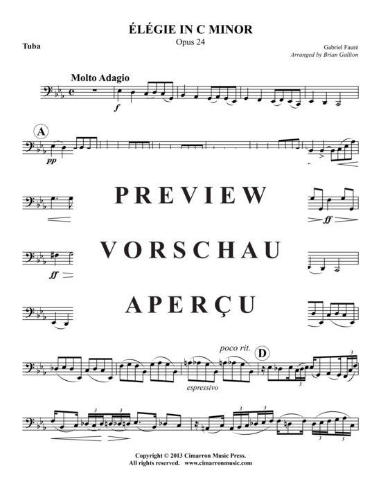 Product gallery: Page 11 of 12 Elegie in c minor , , (tuba + piano)