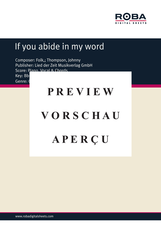 Product gallery: Page 2 of 3 If you abide in my word , , Piano and Voice