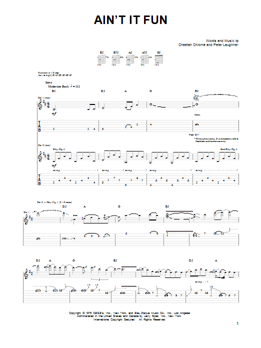 Produktgalerie: Seite 1 von 1 Ain't It Fun, Guns N' Roses, Gitarre