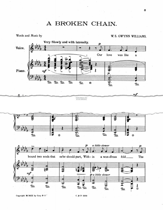 Produktgalerie: Seite 1 von 1 A Broken Chain, W. S. Gwynn Williams, Gesang, Klavier