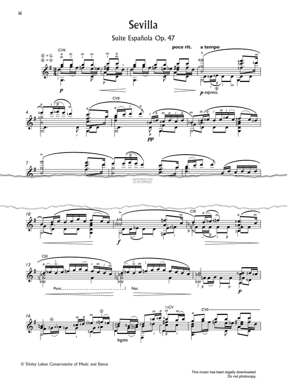 Produktgalerie: Seite 1 von 1 Sevilla (from Suite Española Op. 47), Isaac Albeniz, Gitarre