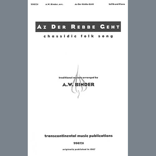 Product picture to: Az Der Rebbe Geht (arr. A.W. Binder)