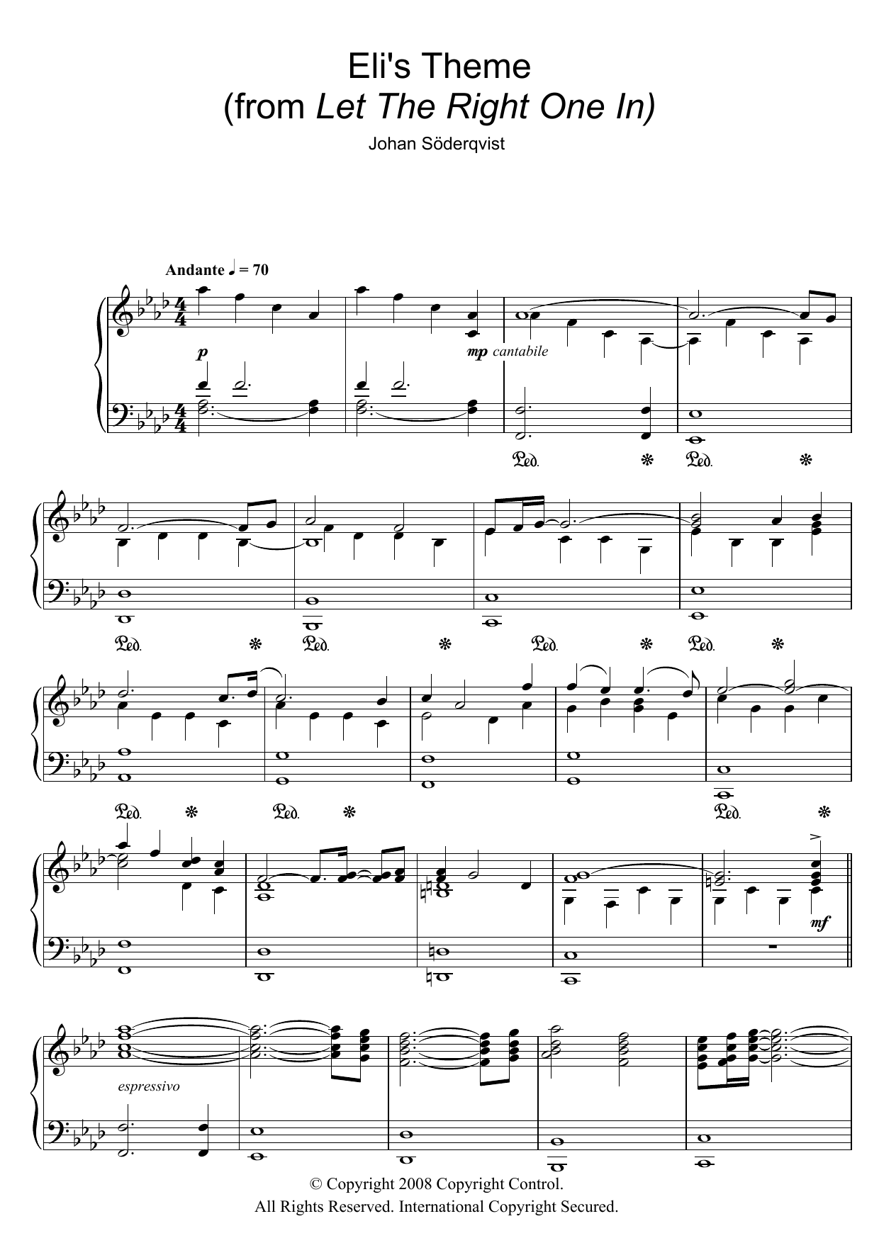 Product gallery: Page 1 of 1 Eli's Theme (from Let The Right One In), Johan Soderqvist