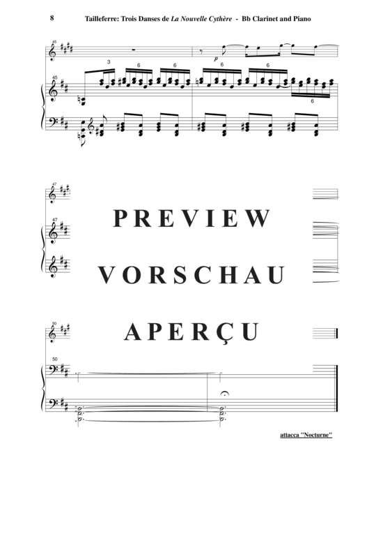 Product gallery: Page 9 of 21 Trois Danses de La Nouvelle Cythère , , (clarinet in Bb + piano)