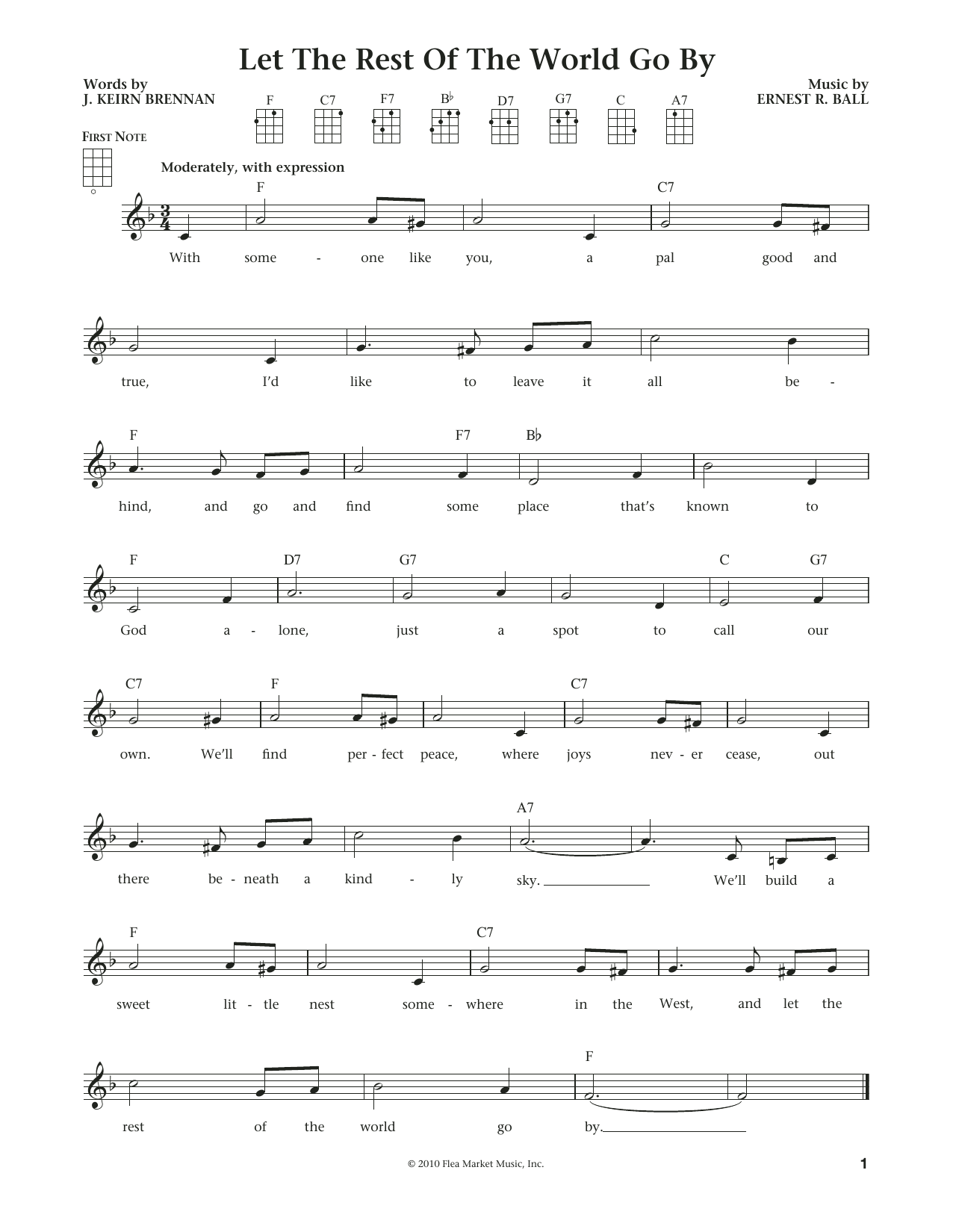 Product gallery: Page 1 of 1 Let The Rest Of The World Go By (from The Daily Ukulele) (arr. Liz and Jim Beloff), J. Keirn Brennan