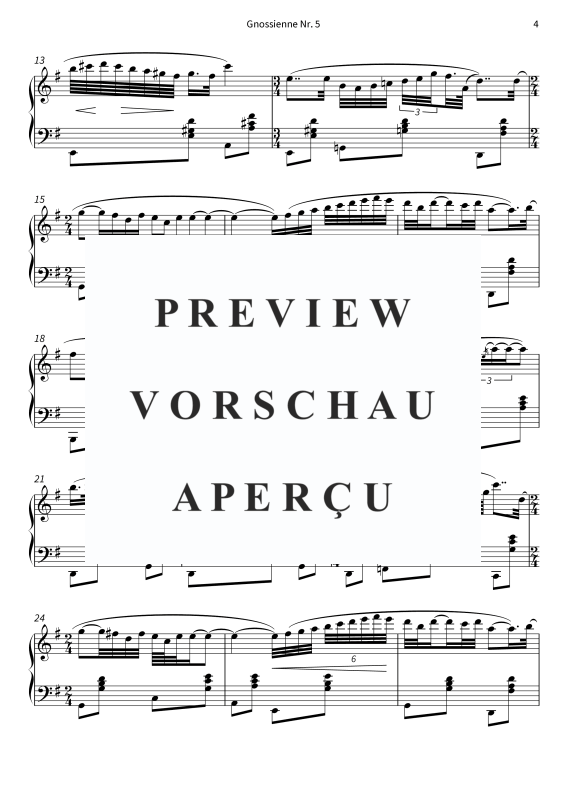 Product gallery: Page 6 of 7 Gnossienne Nr. 5 - Meditatives Klavierstück, , Solo Piano