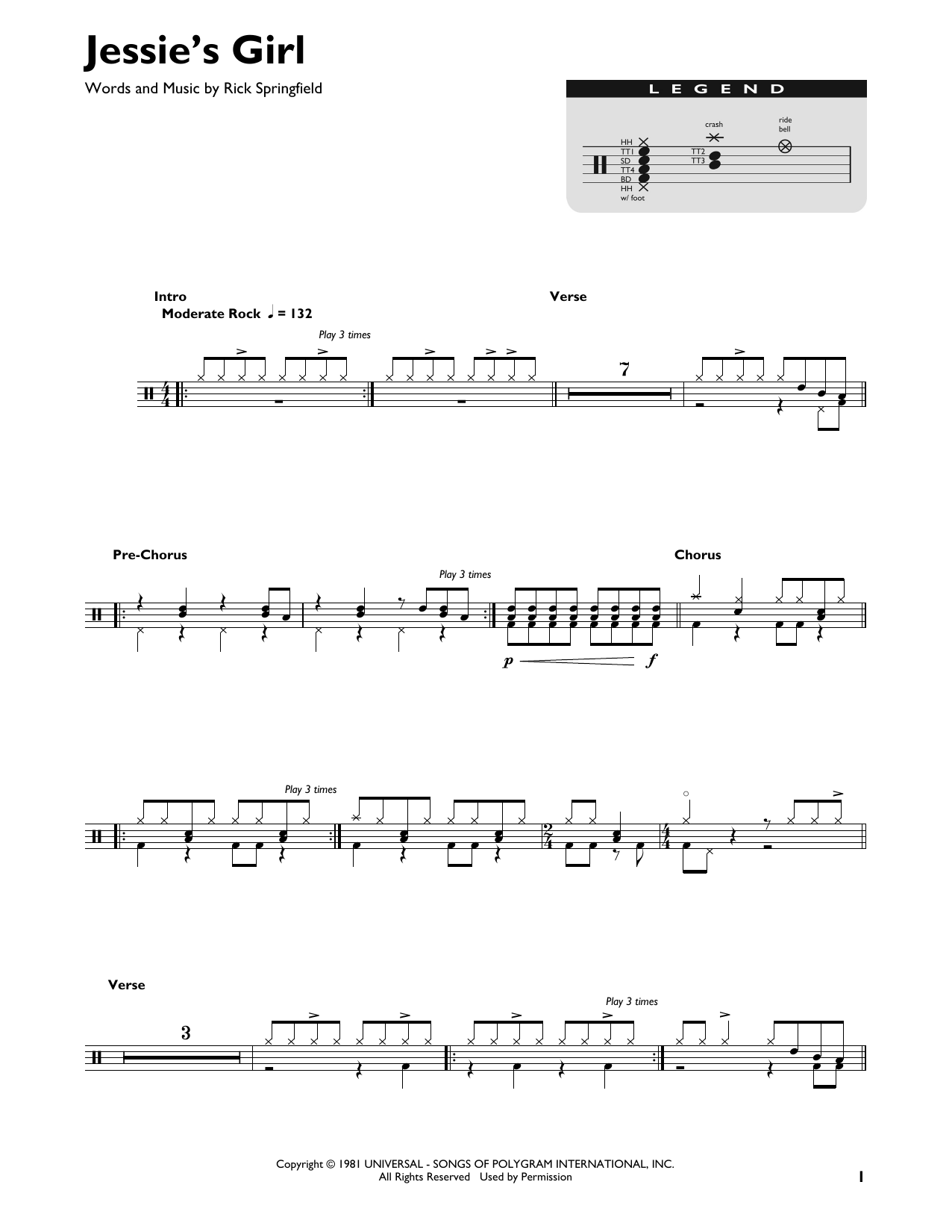 Product gallery: Page 1 of 1 Jessie's Girl, Rick Springfield