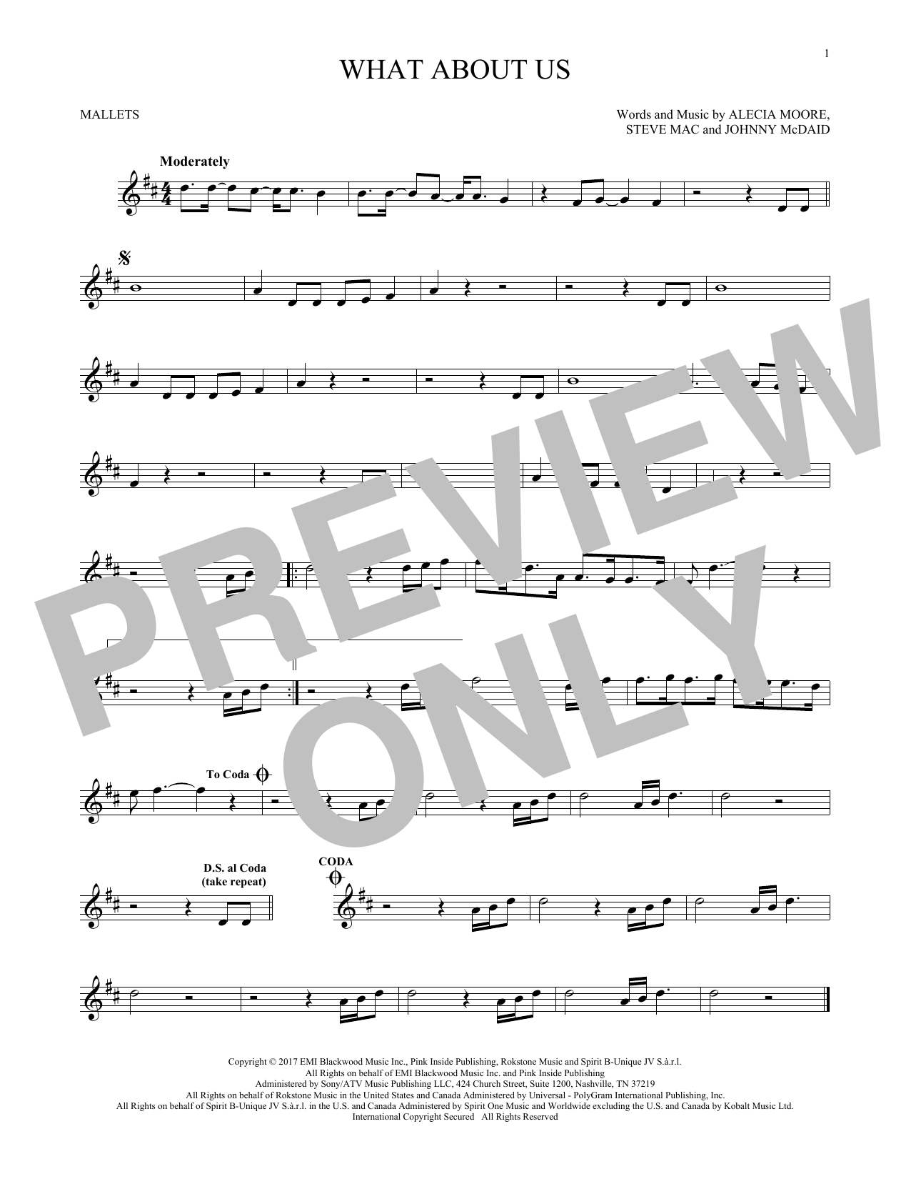 Produktgalerie: Seite 1 von 1 What About Us, P!nk, Xylophon