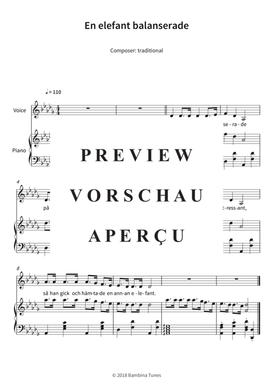 Produktgalerie: Seite 4 von 5 En elefant balanserade, , (Gesang + Klavier)