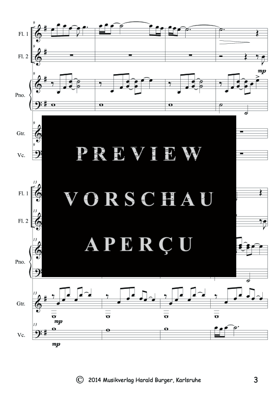 Product gallery: Page 6 of 11 Nostalgia (Partitur), , Mixed ensemble 2 flutes, piano, guitar and cello