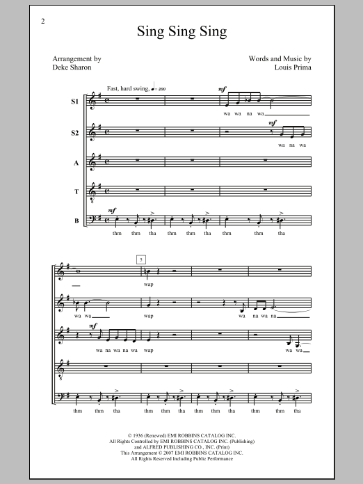 Produktbild zu: Sing, Sing, Sing (arr. Deke Sharon)