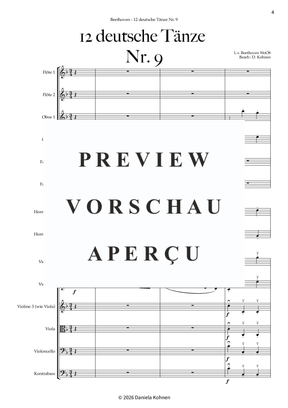 Produktgalerie: Seite 6 von 11 Deutscher Tanz Nr. 9, , Jugendkammerorchester