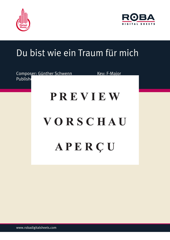 Produktgalerie: Seite 2 von 4 Du bist wie ein Traum für mich, 	, Klavier und Gesang
