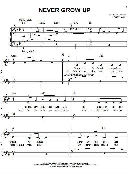 Product picture to:  Never Grow Up - Taylor Swift