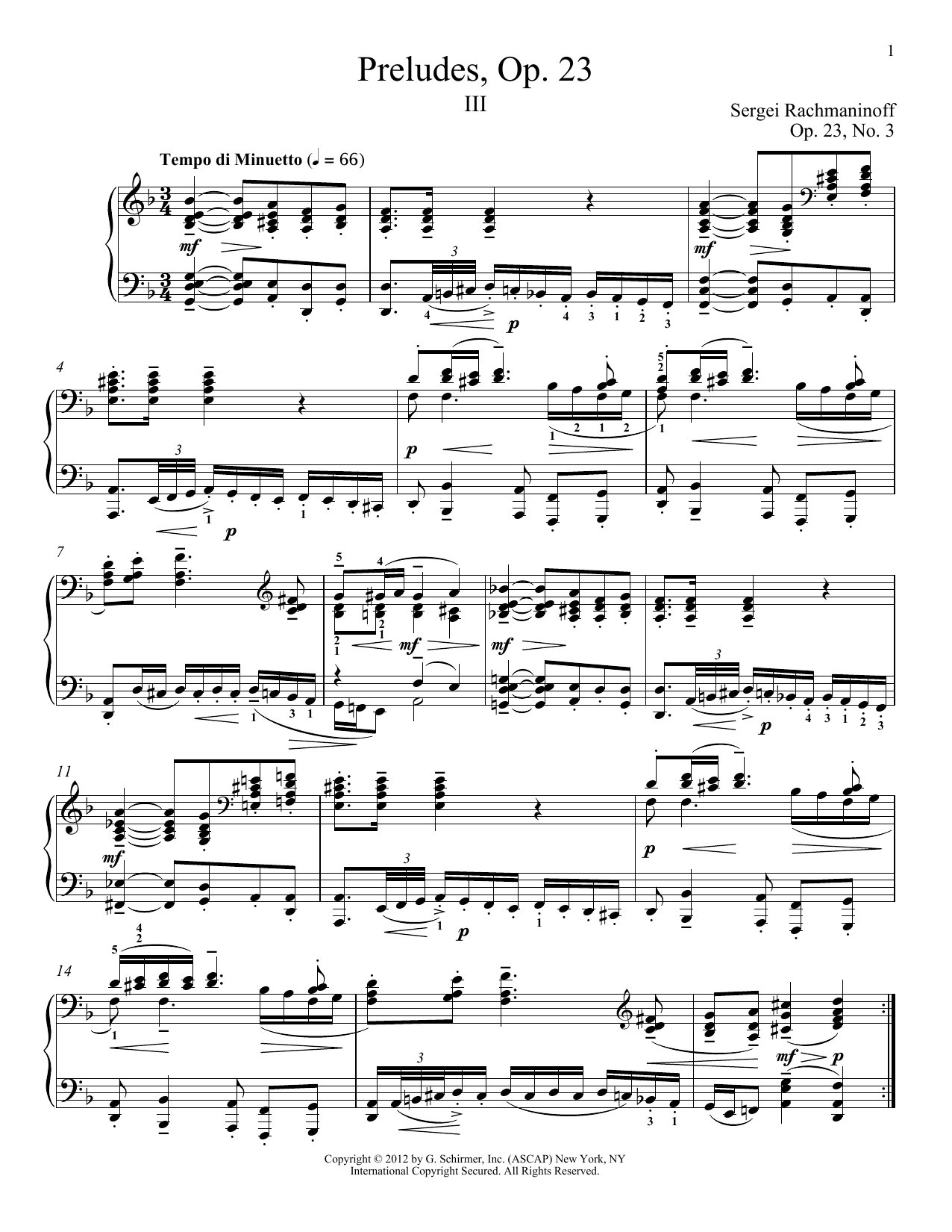 Product gallery: Page 1 of 1 Prelude In D Minor, Op. 23, No. 3, Sergei Rachmaninoff